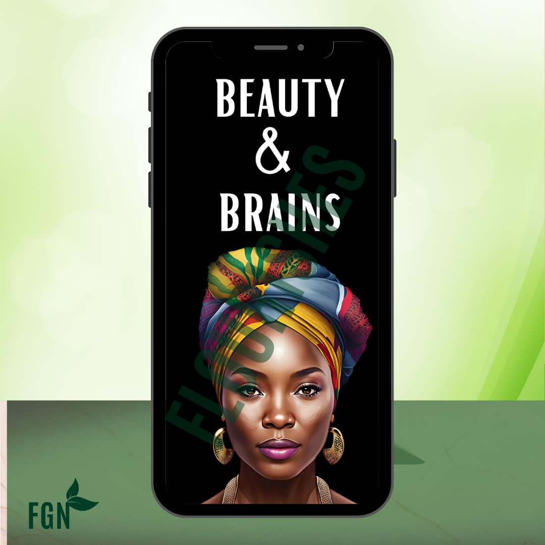 Mobile Phone mockup of black woman for screensaver