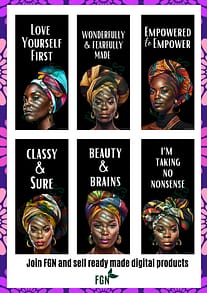 Empowered Women Mockup Bundle Images of black women bundle mockup with African women