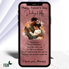 Design 21 Mobile phone mockup of dad hugging young daughter