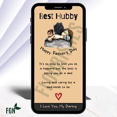 Design 24 Mobile phone mockup of dad holding two small children in his loving arms