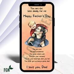 Design 6 Mobile phone mockup of dad carrying small boy on his shoulders