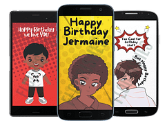 Boys Bundle Boys mobile phone birthday messages with cultural diverse images